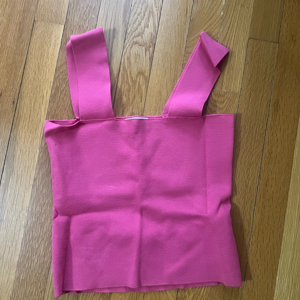 525 America Hot Pink Square Neck Tank Top